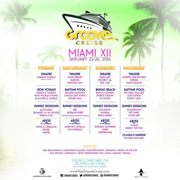 Groove Cruise Miami 2016 Flyer